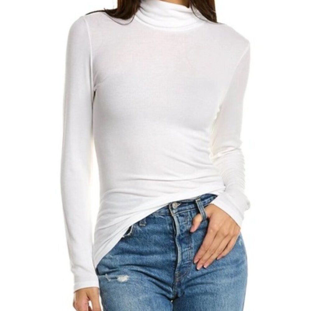 Michael Stars Gail Turtleneck in White One Size NWT